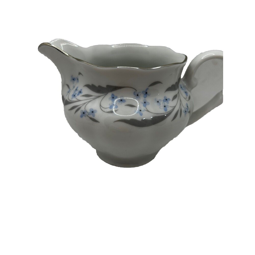 Vintage Favolina Creamer Milk Pitcher Made In Poland Harmony Blue Flora